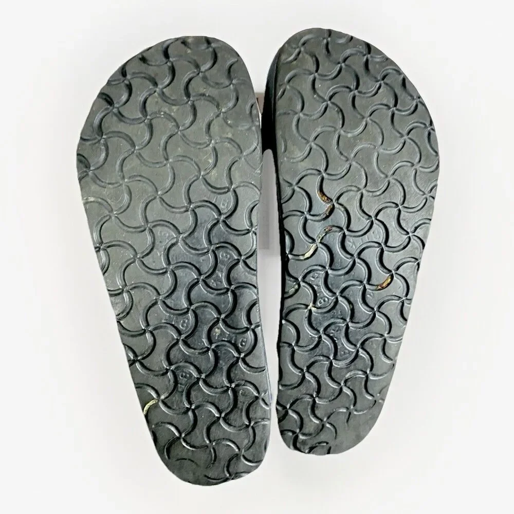 Birkenstock Birki's Amsterdam Clogs Navy Leather Upper. Size 39/8 USA Narrow/Med - Picture 6 of 8